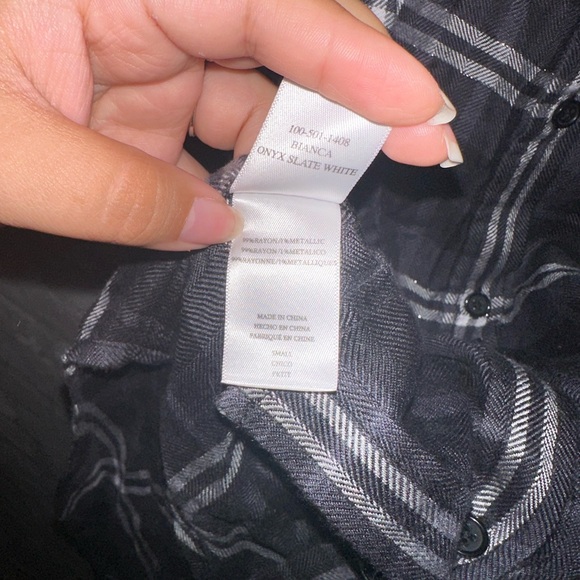 NWT Rails Bianca Dress Onyx Slate White Black Plaid Long Shirt Sz S #S2 - Picture 7 of 7